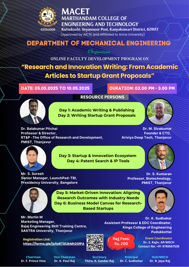 Research and Innovation Writing: From Academic Articles to Startup Grant Proposals 2025